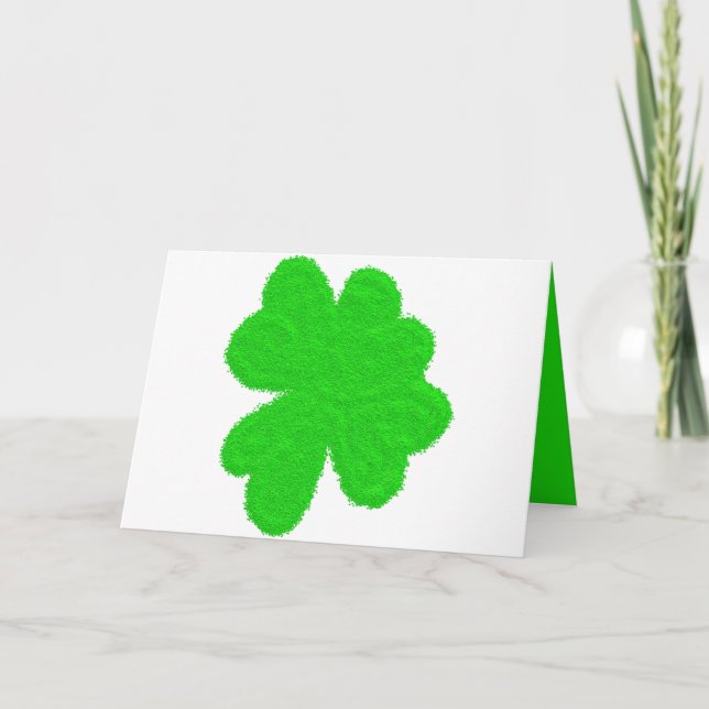 Gnistrande shamrock lycklig klöver St. Patrick's D Helgkort (Framsida)