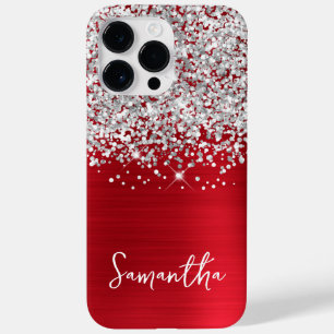 Gnistrande Silver Glitter Röd Glam Namn