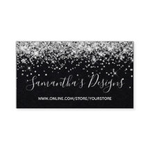 Gnistrande Silver Glitter Webbutik Premium Svart