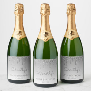 Gnistrande silver glitterdropp 90-årsdag