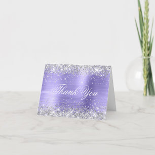 Gnistrande silverfärgad falsk glitter periwinkle-f tack kort