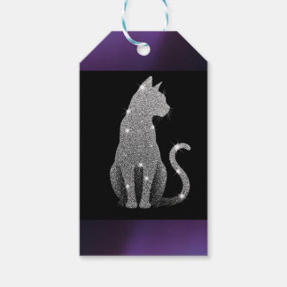 Gnistrande Silverkatt Presentetikett