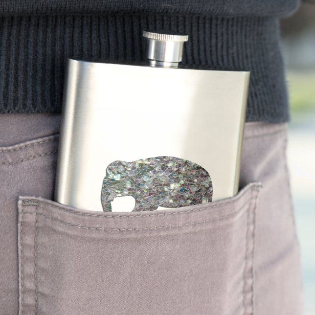 Gnistrande silvermosaik glitter Elefant Fickplunta (In Situ)