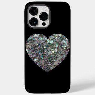 Gnistrande silvermosaik glitterhjärta