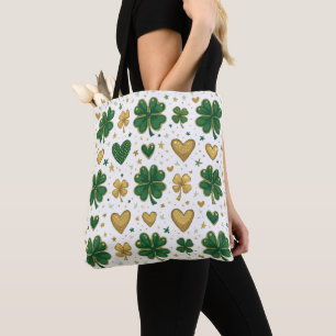 Gnistrande St. Patricks mönsterdesign Tygkasse