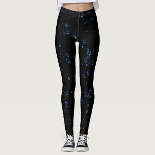 Gnistrande vattendroppar mörk färg leggings