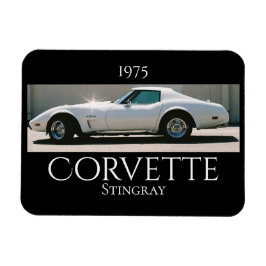 Gnistrande vit '75 Corvette Magnet