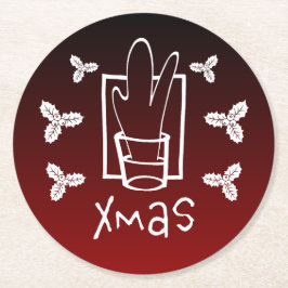 Gnistrande Xmas-glas Underlägg Papper Rund