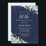 Gnistrans Blommigt blå 60:e Födelsedagsfesten Inbjudningar<br><div class="desc">Mer söt blommigt Birthday Bjud i Little Bayleigh Store!</div>