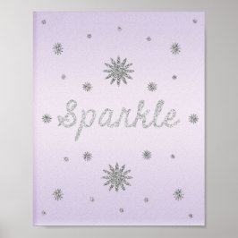 Gnistrans Lila med Silver Glitter Poster