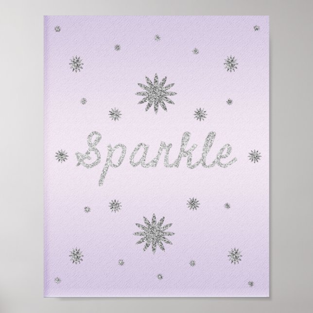 Gnistrans Lila med Silver Glitter Poster (Framsidan)