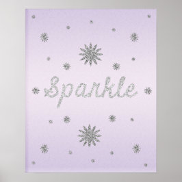 Gnistrans Lila med Silver Glitter Poster