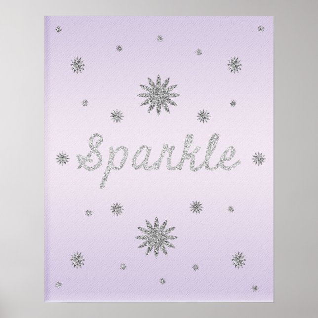 Gnistrans Lila med Silver Glitter Poster (Framsidan)