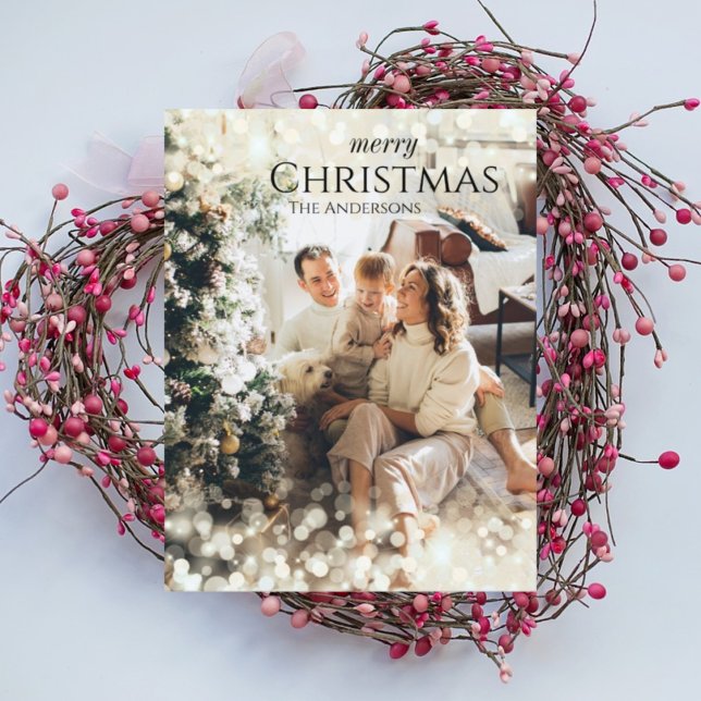 Gnistrans moderna julfotoport för elegant julkort (Skapare uppladdad)
