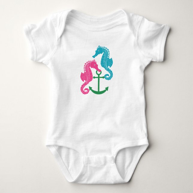 GnistraSeahorses och ankrar T Shirt (Framsida)