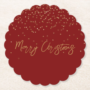 Gnistror vid Röda Personligen Guld Namn Glitter Underlägg Papper