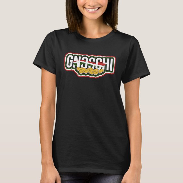 GNOCCHI  Italy Noodles Pasta and Tomato Sauce T Shirt (Framsida)