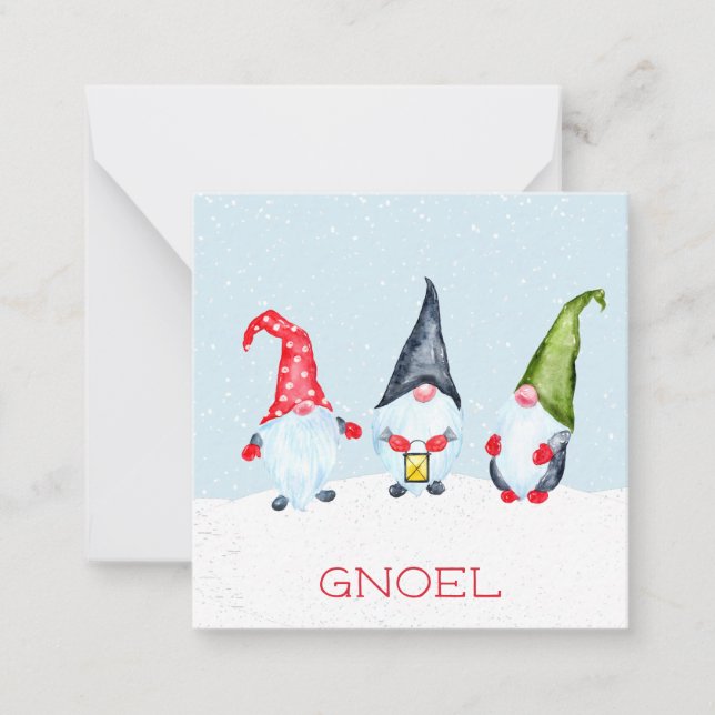 Gnoel Julgranskort - anteckningskort (Framsida)