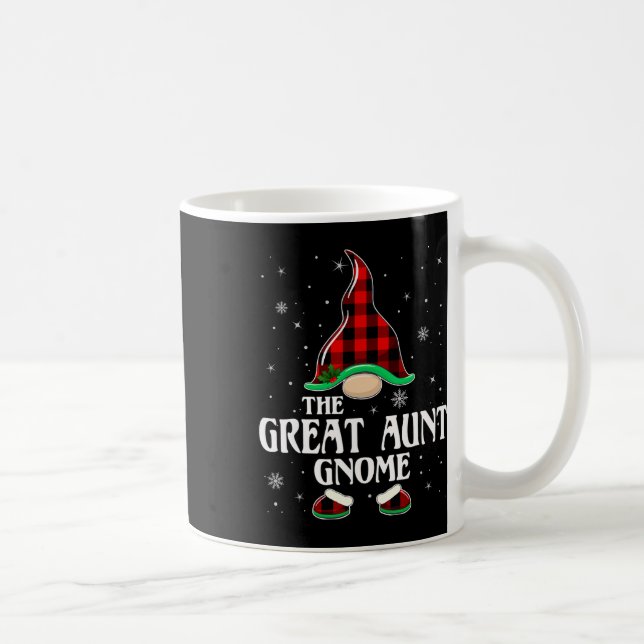 Gnom Fastermosta Buffalo-rutig familjegrupp jul Kaffemugg (Höger)