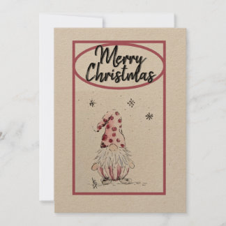 Gnom för Helgdag Julkort