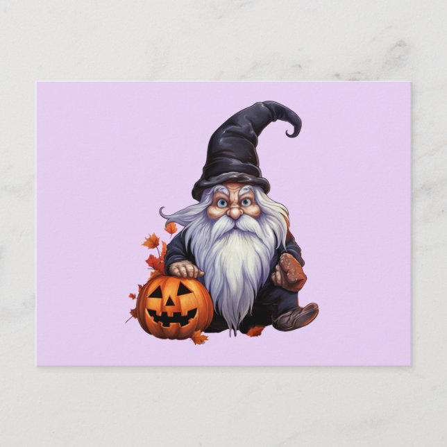 Gnom gnome Halloween Vykort (Framsida)