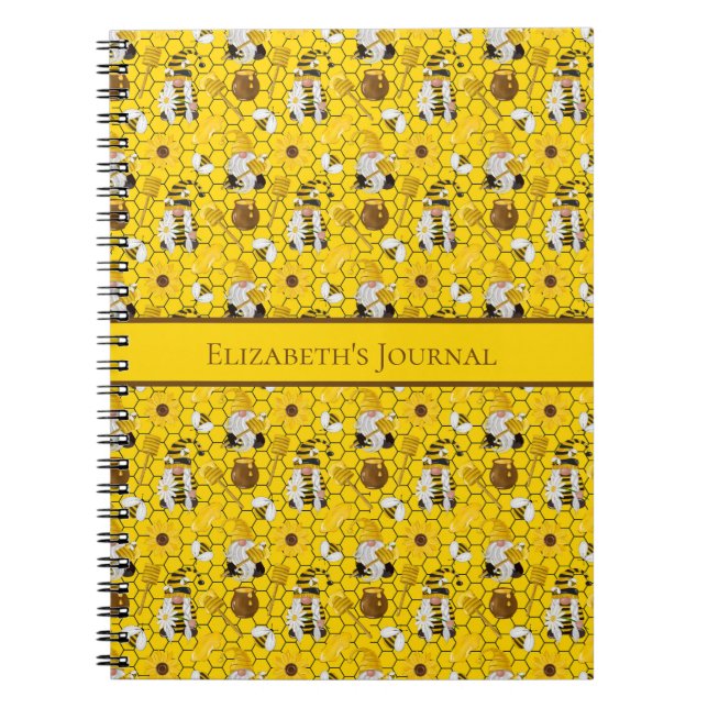 Gnom Gul Solros Bin Honung Journal Anteckningsbok (Framsidan)