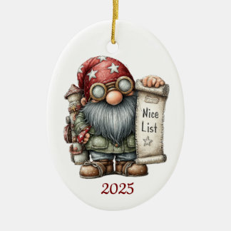 Gnom Keramisk Oval Julgransprydnad Keramik
