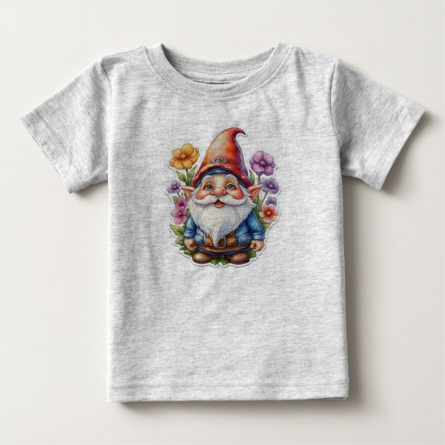 Gnom och blommor 1 t shirt (Framsida)