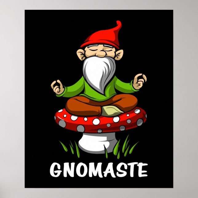 Gnomaste Zen Yoga Garden Gnome Meditation Poster (Framsidan)