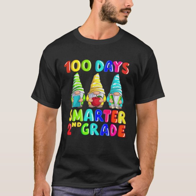 Gnome 100 days smarter 100th day Of School Second  T Shirt (Framsida)