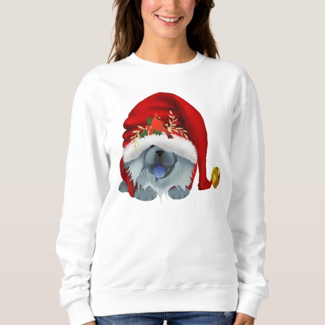 GNOME 4 CHOWLIDAYS - Blå Chow  sweatshirt T Shirt (Framsida)