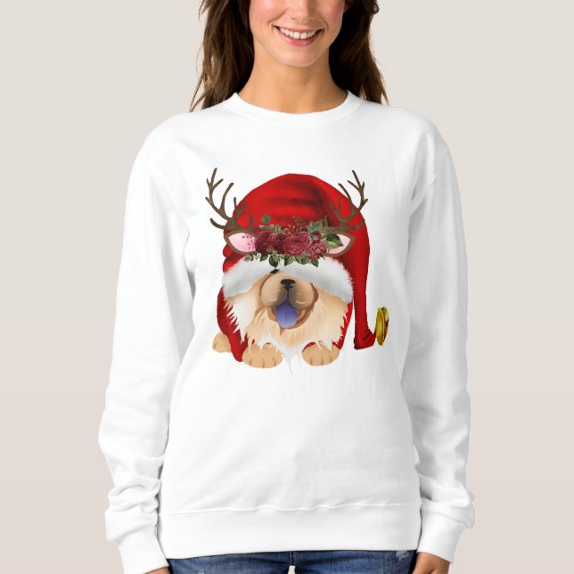 GNOME 4 THE CHOWLIDAYS - Red Chow antlers T Shirt (Framsida)