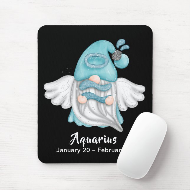 Gnome Aquarius Astrology Sign Angel Mouse Pad Musmatta (Med mus)