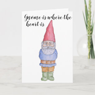 Gnome är där hjärtat är ett hälsningskort kort
