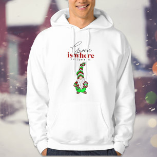 Gnome är där kaffet är   Cute-jul Hoodie