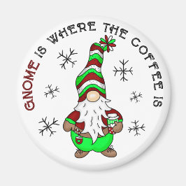 Gnome är där kaffet är | Cute-jul Magnet