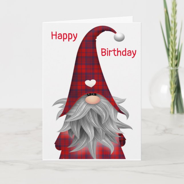 GNOME ÄR FYLLT MED **GRATTIS PÅ FÖDELSEDAGEN* ÖNSK KORT (Framsida)
