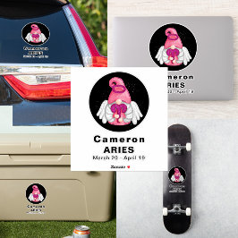 Gnome Aries Astrology Sign Angel 8’ Vinyl Sticker Klistermärken