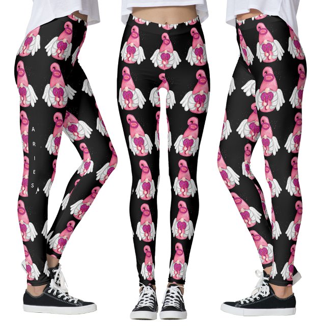 Gnome Aries Astrology Sign Angel Leggings (Gnome Aries Astrology Sign Angel Leggings)