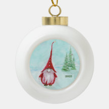 Gnome Artsy Helgdag Ceramic Ornament