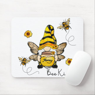 Gnome Bee Kind Sunblomma Mousepad Musmatta