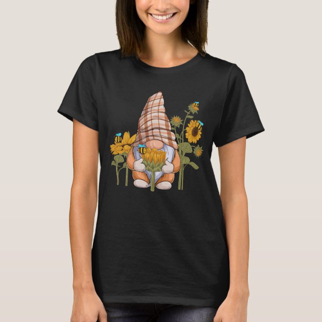 Gnome Bee Solros  T Shirt (Framsida)