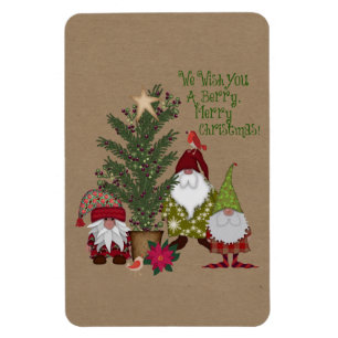 Gnome Berry God jul 4 x 6 Magnet