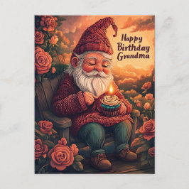 Gnome Birthday Card for Grandma Vykort