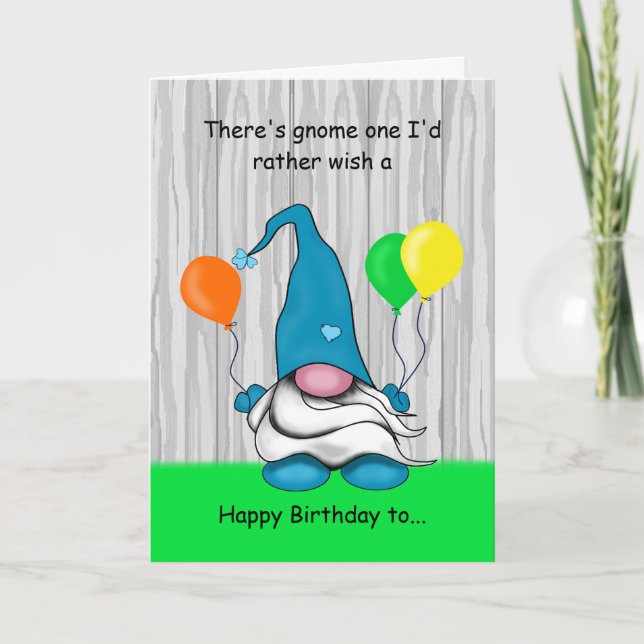 Gnome Birthday-kort Kort (Framsida)