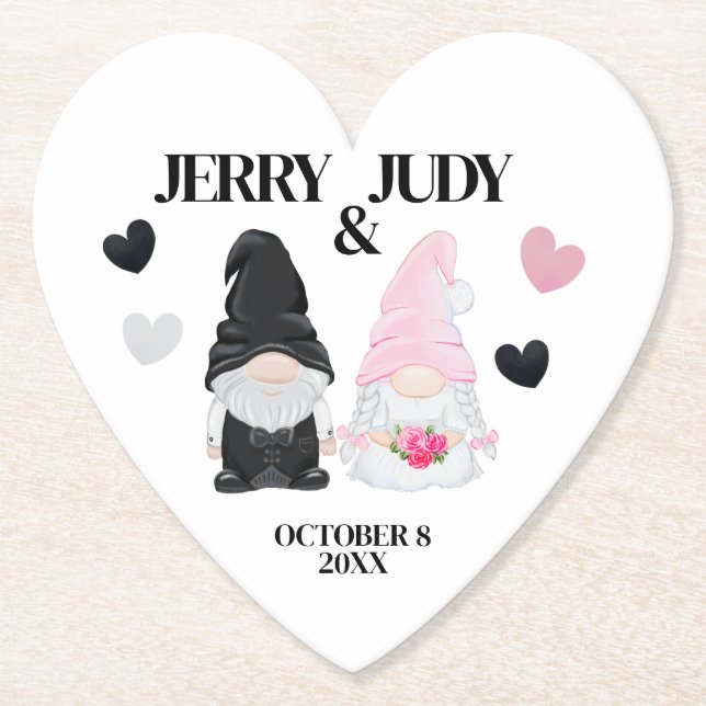 Gnome Bride och Groom Underlägg Papper (Framsida)