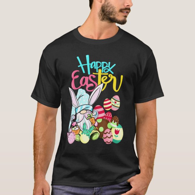 Gnome Bunny Egg Hunting Glad påsk 2022 T Shirt (Framsida)