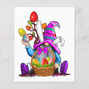 Gnome Bunny Eggs Kärlek Påsk-dagen Flygblad