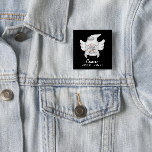 Gnome Cancer Astrology Sign Angel Pinback Button Knapp
