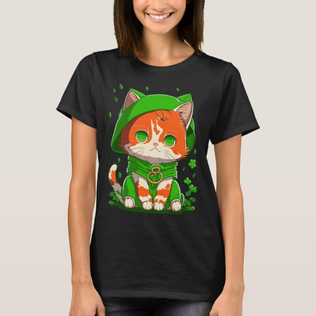 Gnome Cat St Patricks Day Kids Toddler Girl Boy  2 T Shirt (Framsida)